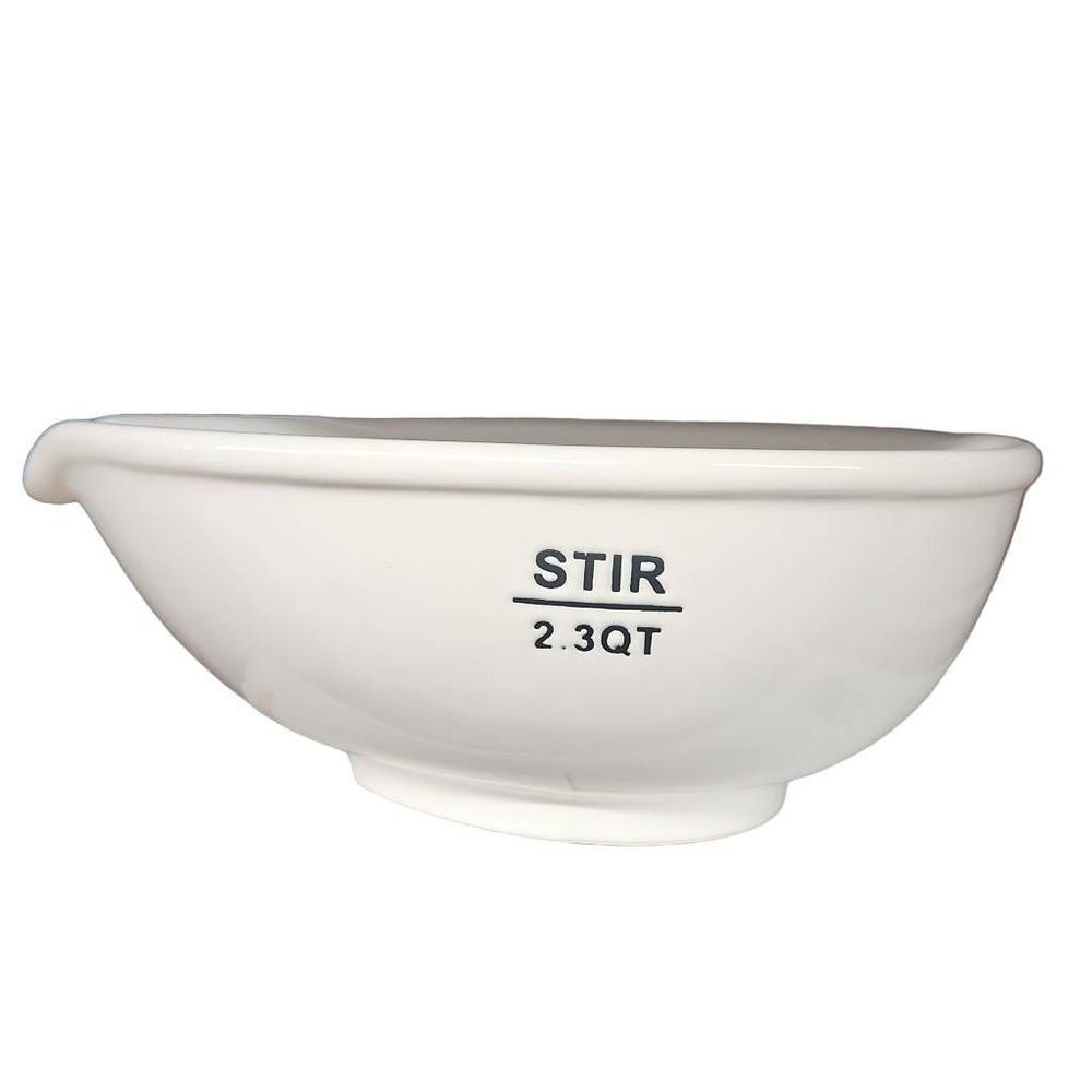 Gallery White Black Set of 3 Stir Mix Whisk Measuring Cup Mixing Bowls